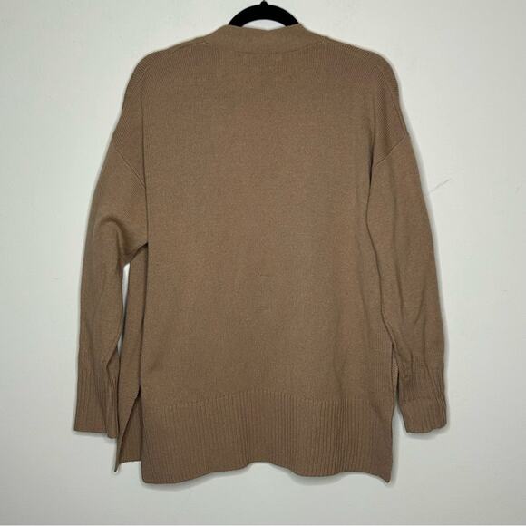 Sandro Cardigan Wool Cashmere Blend Oversized Sweater Italian Yarn Side Slit 2 - Picture 2 of 9